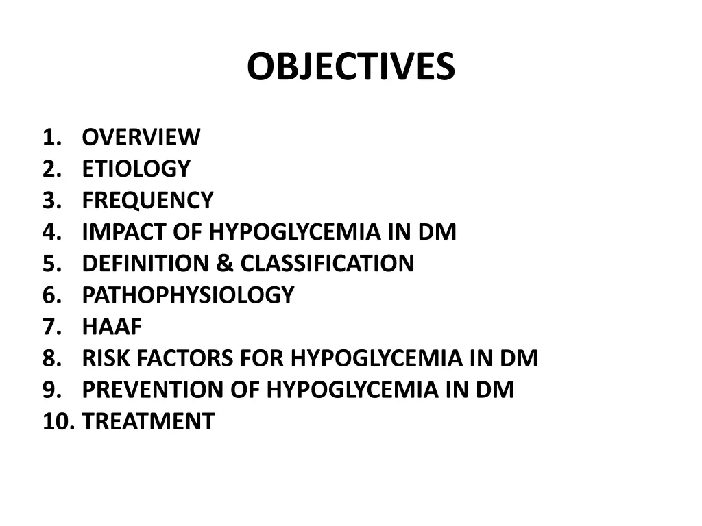 objectives