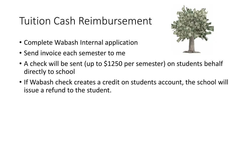 tuition cash reimbursement