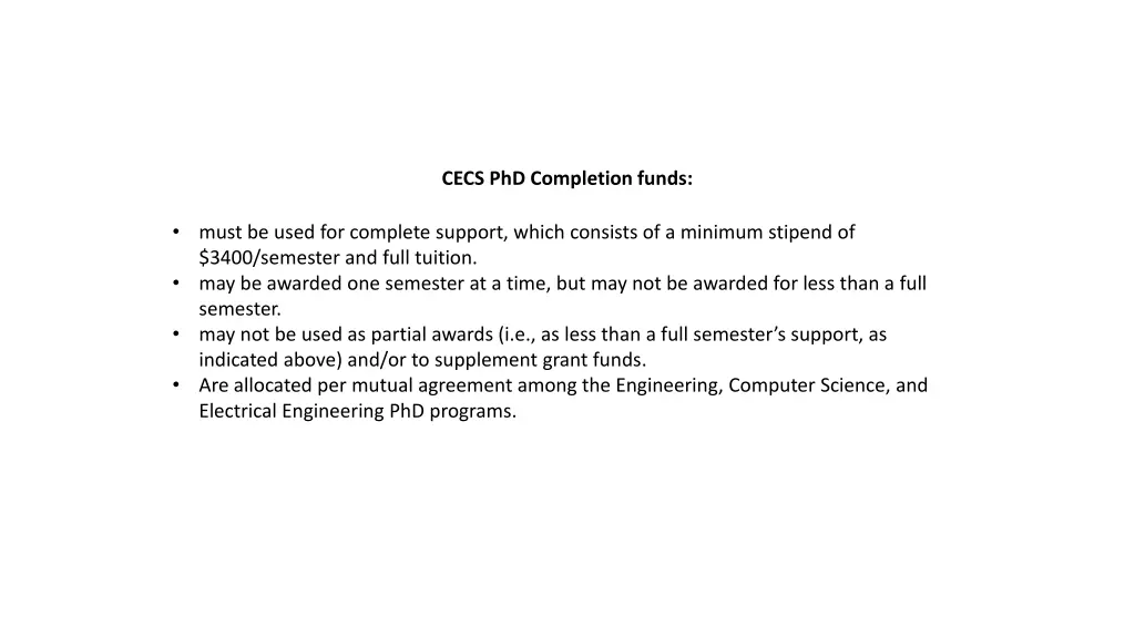 cecs phd completion funds