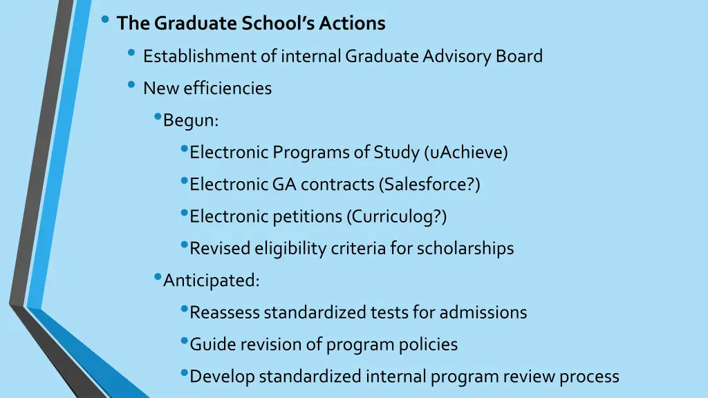 the graduate school s actions establishment