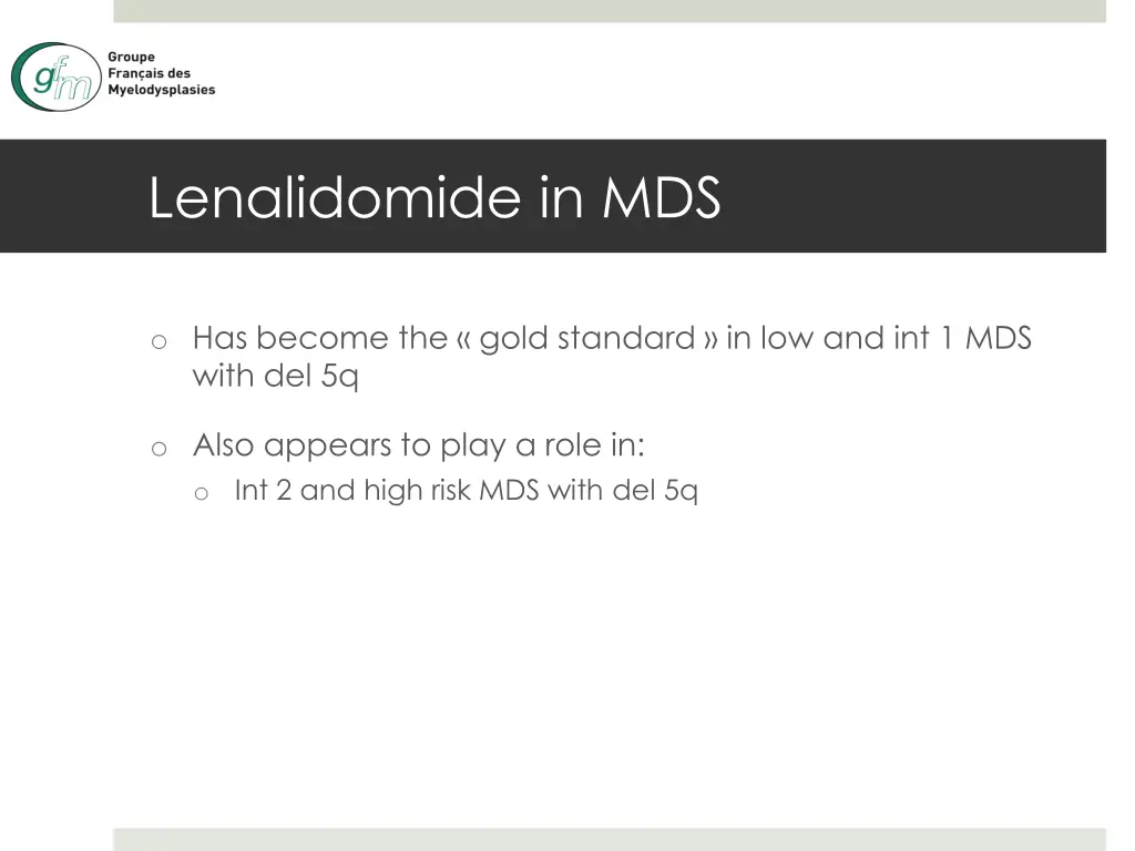 lenalidomide in mds