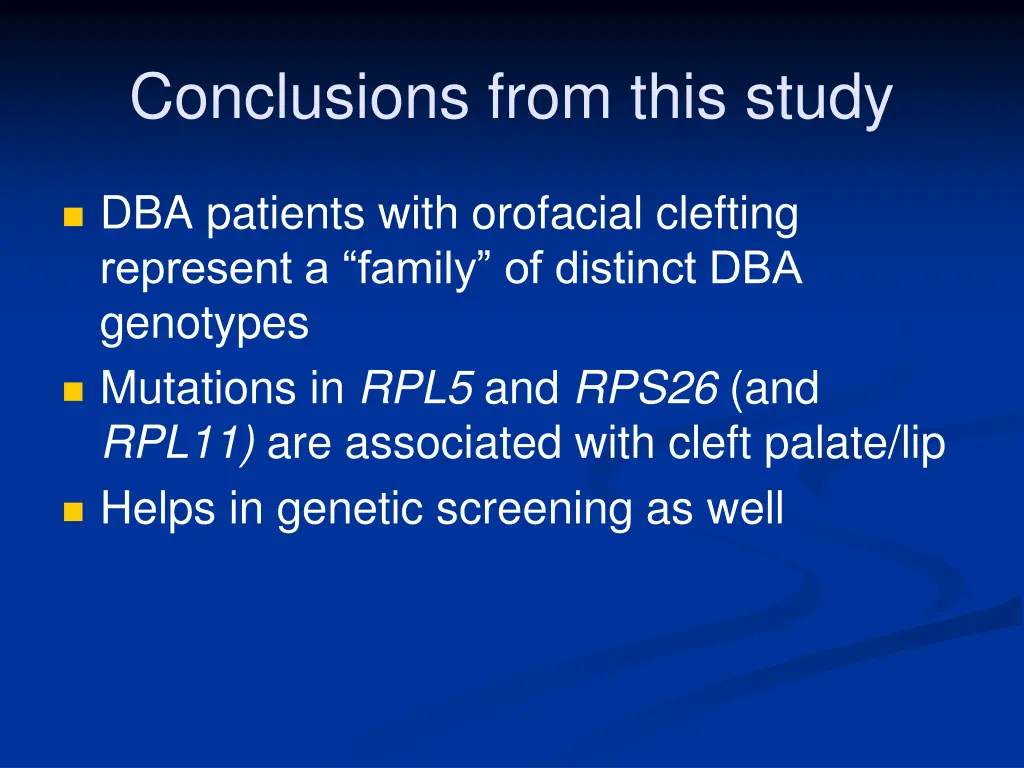 conclusions from this study