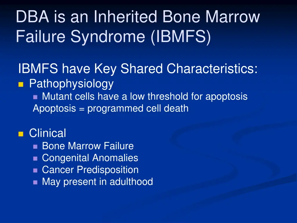 dba is an inherited bone marrow failure syndrome