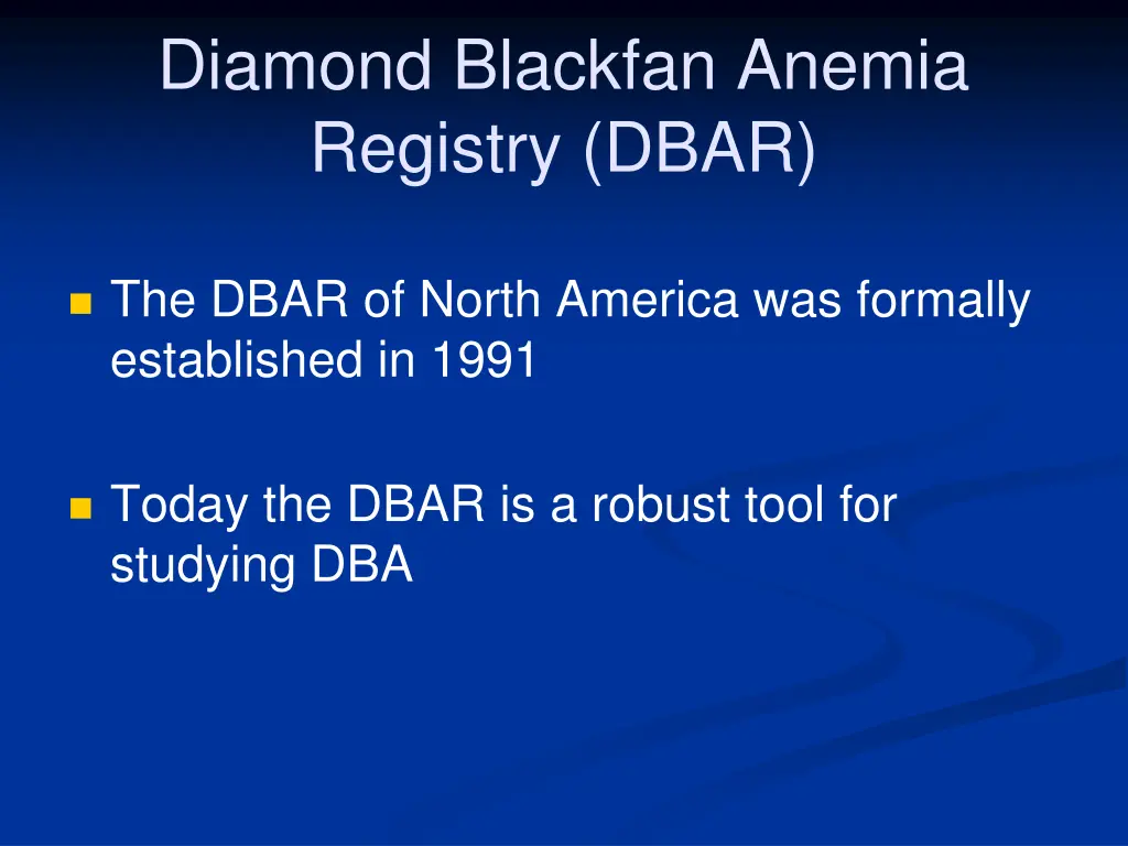 diamond blackfan anemia registry dbar