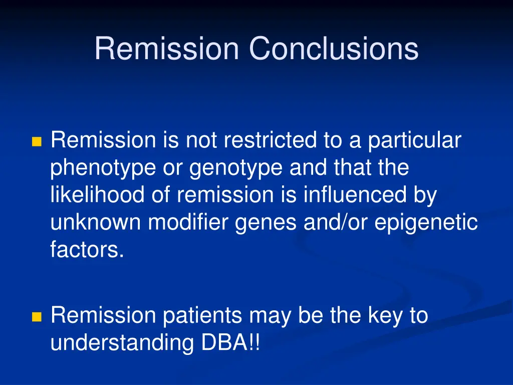 remission conclusions