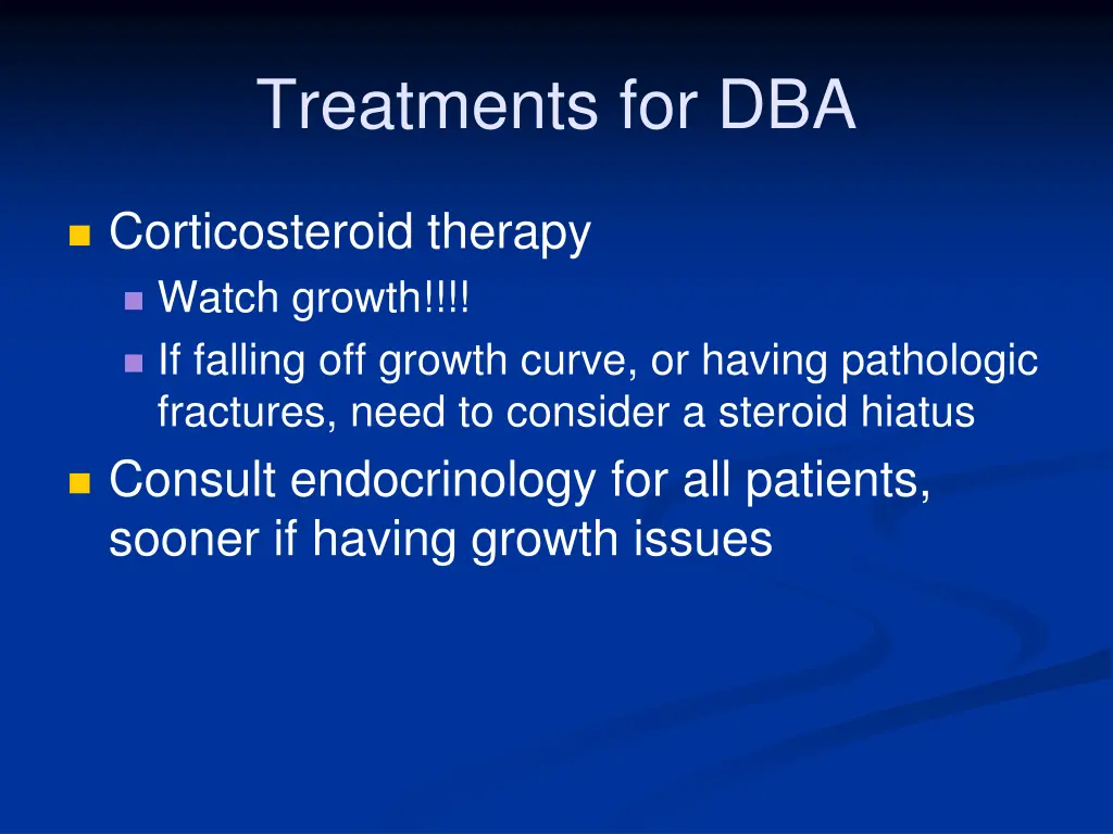 treatments for dba 3