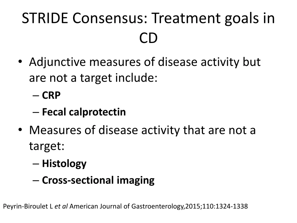 stride consensus treatment goals in cd