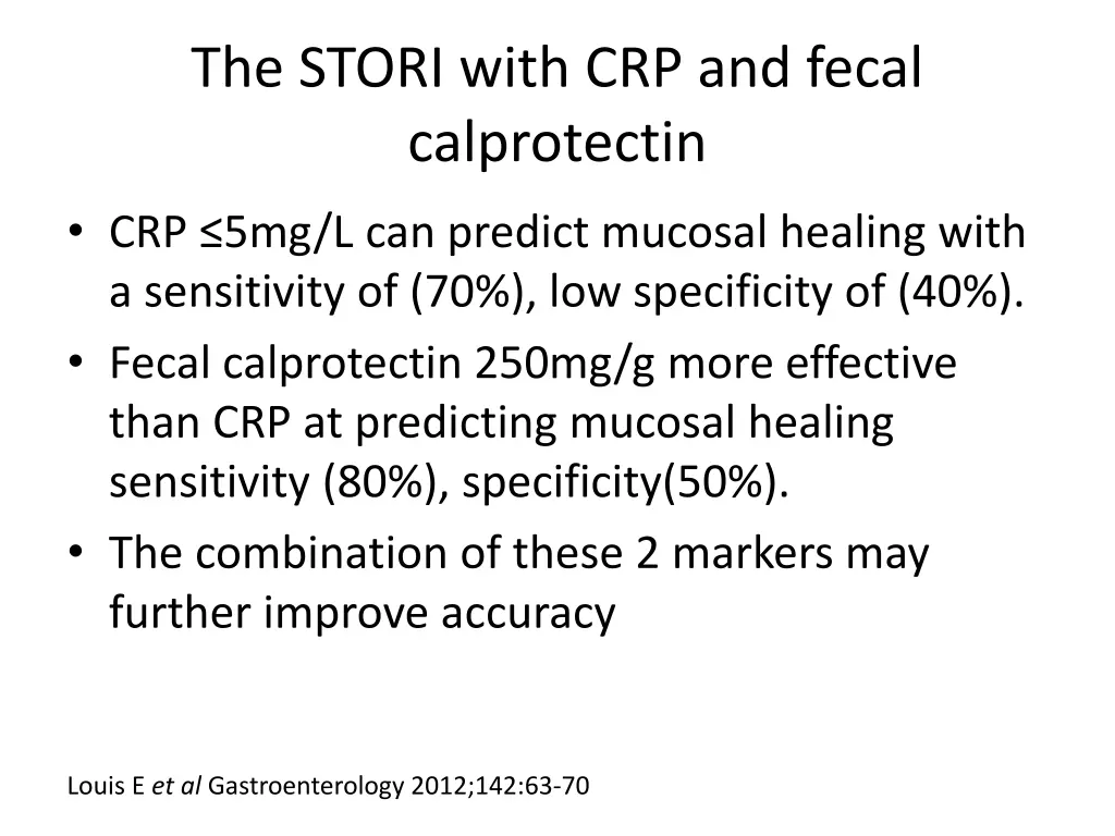 the stori with crp and fecal calprotectin
