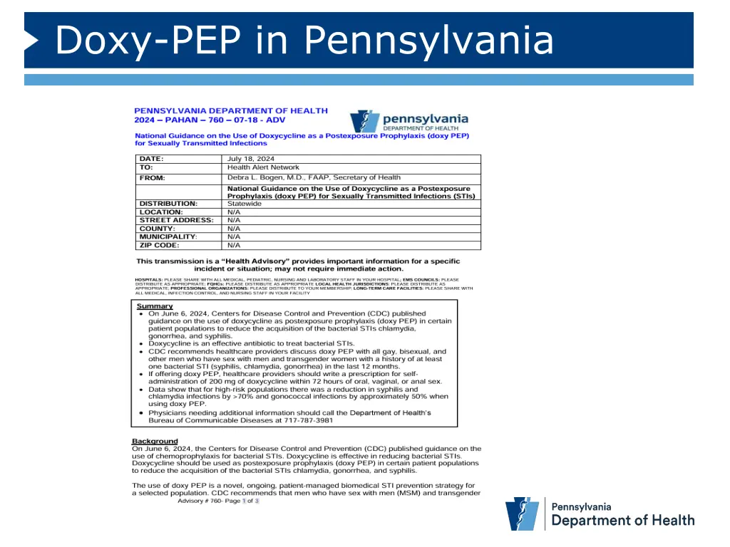 doxy pep in pennsylvania