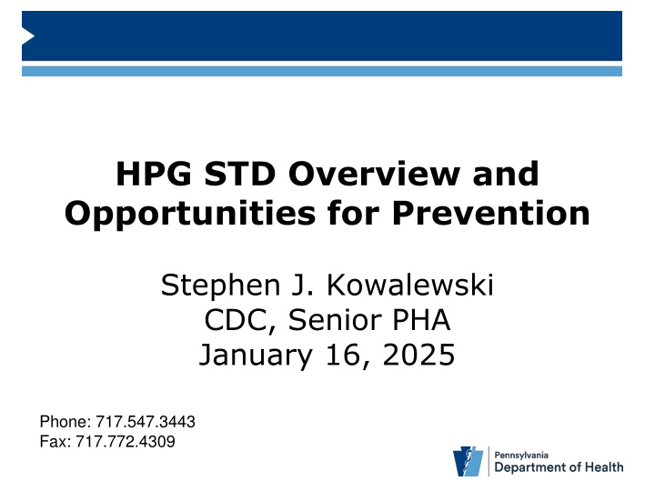 hpg std overview and opportunities for prevention