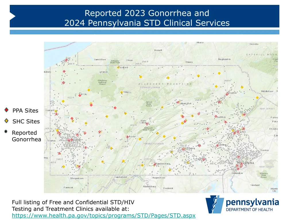 reported 2023 gonorrhea and 2024 pennsylvania