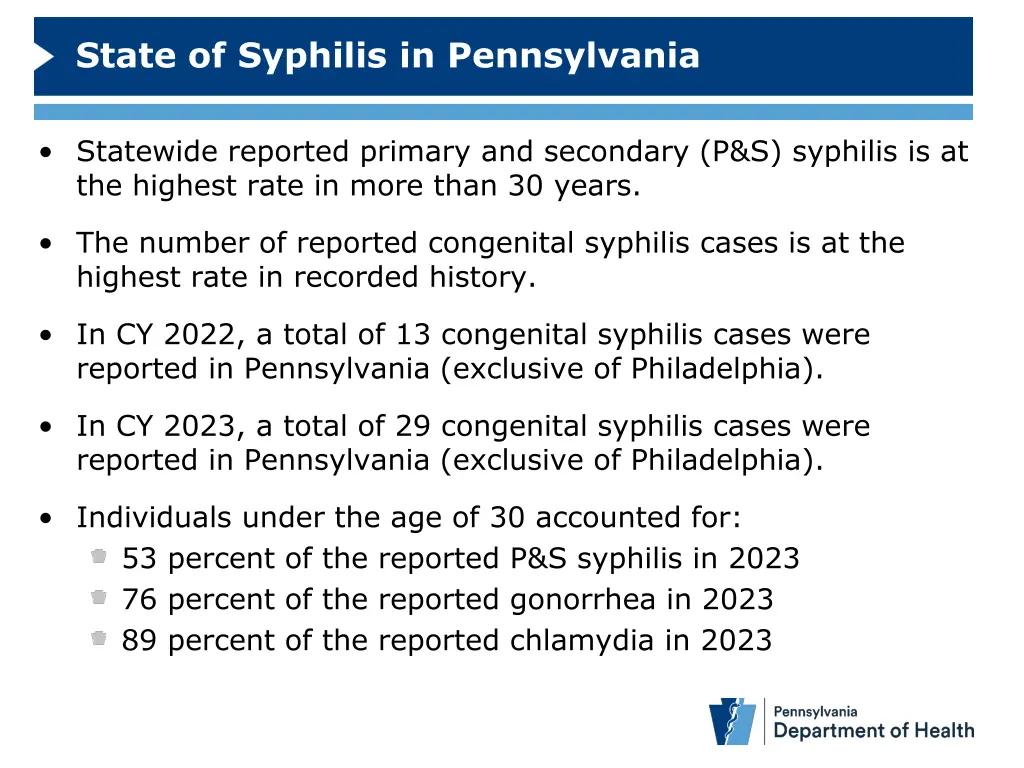 state of syphilis in pennsylvania