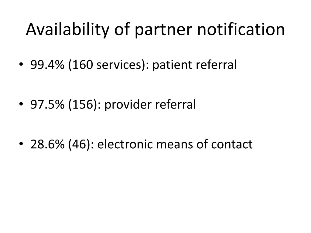 availability of partner notification