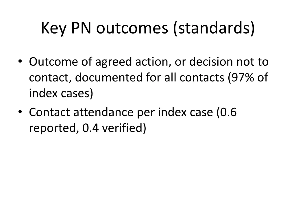 key pn outcomes standards