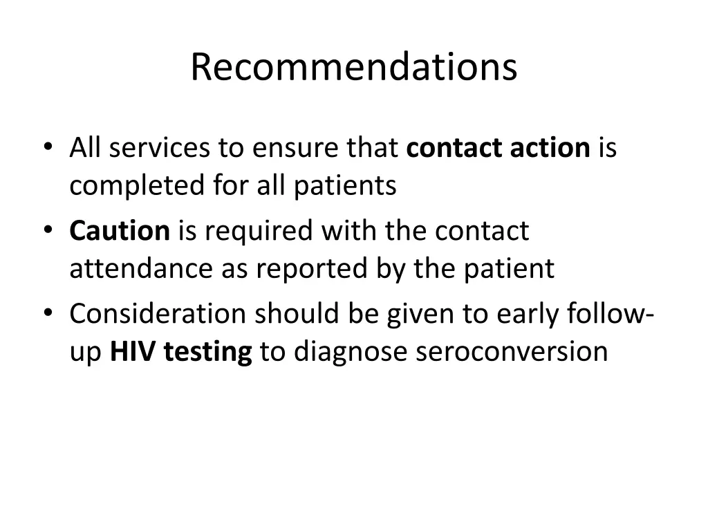 recommendations