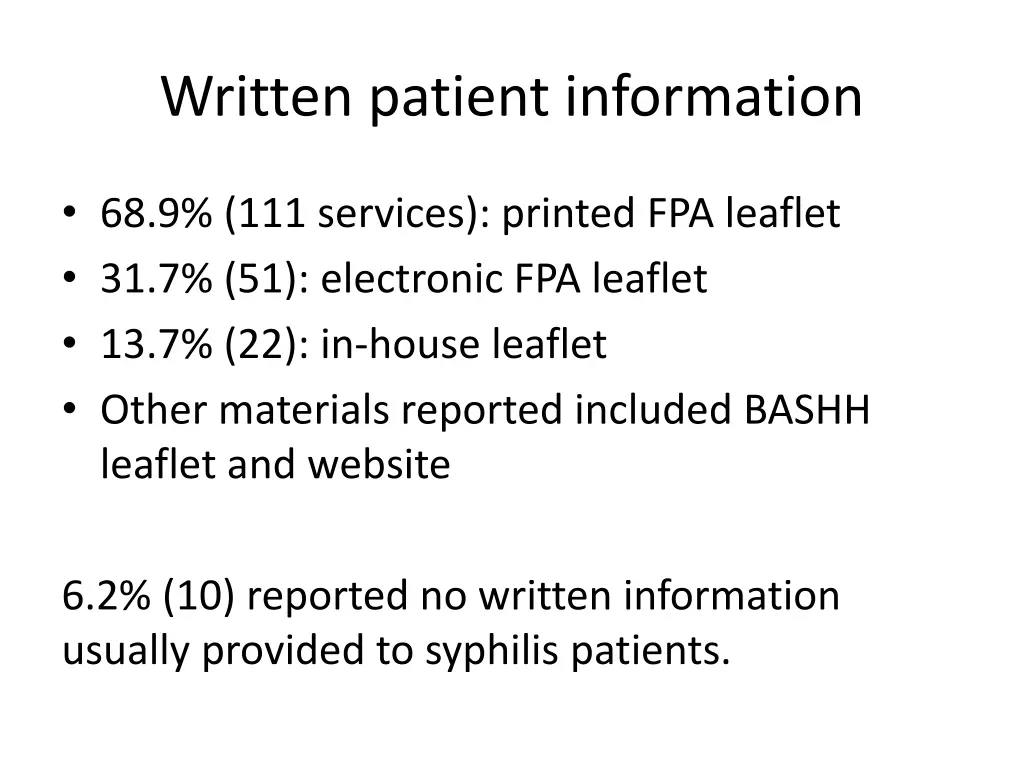 written patient information