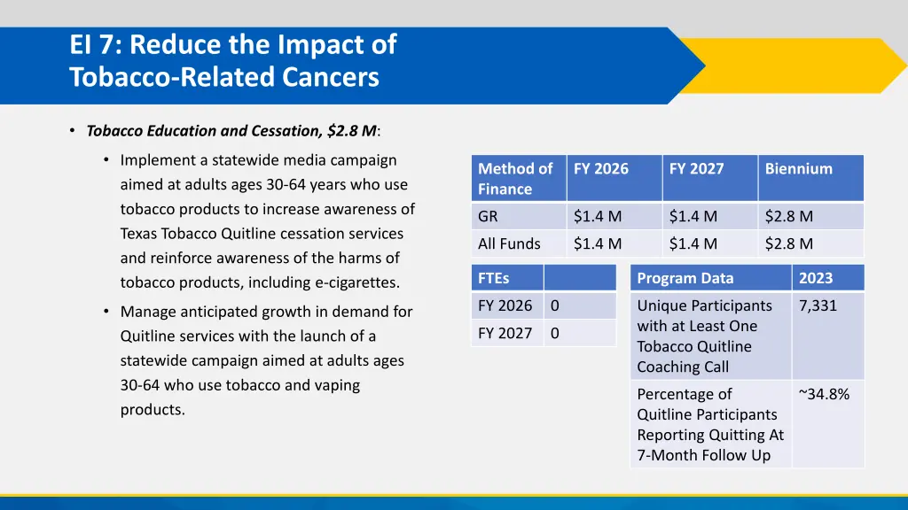 ei 7 reduce the impact of tobacco related cancers