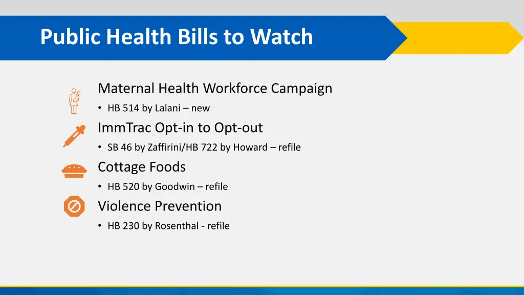 public health bills to watch