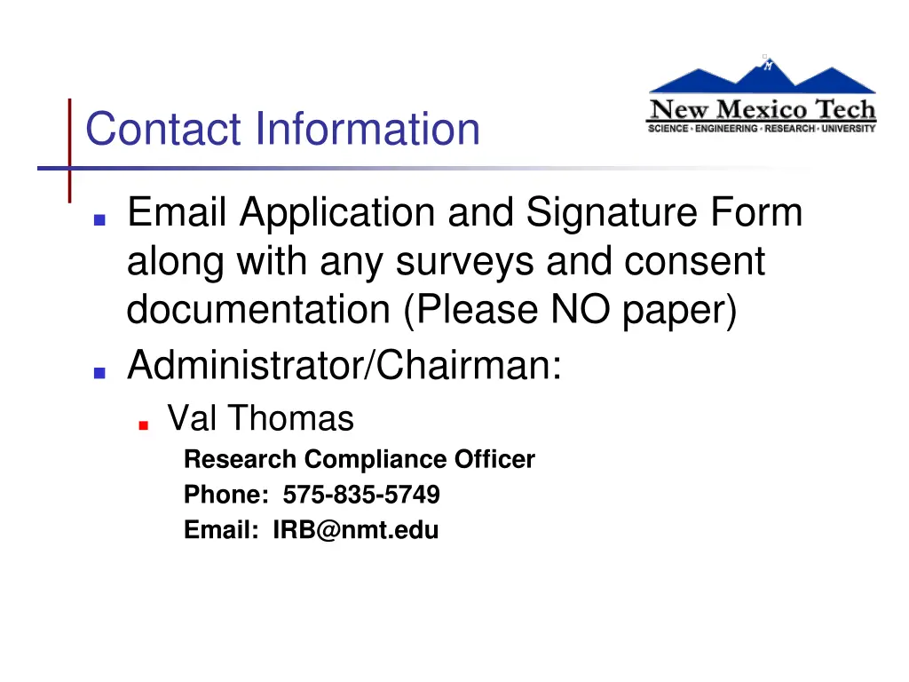 contact information