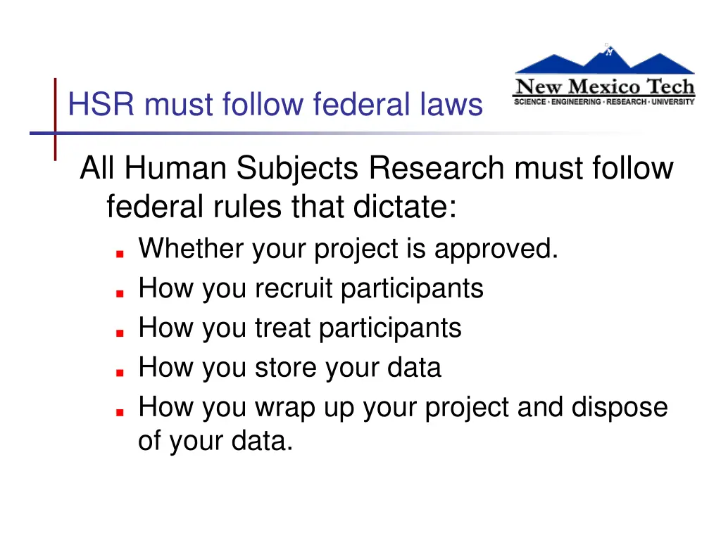 hsr must follow federal laws