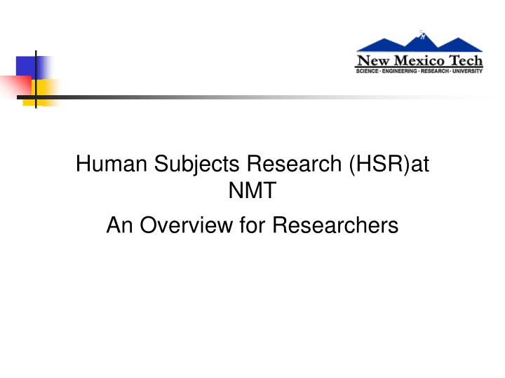 human subjects research hsr at nmt an overview