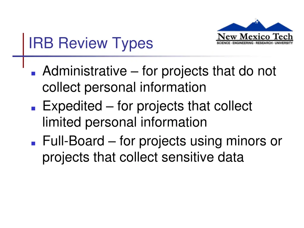 irb review types