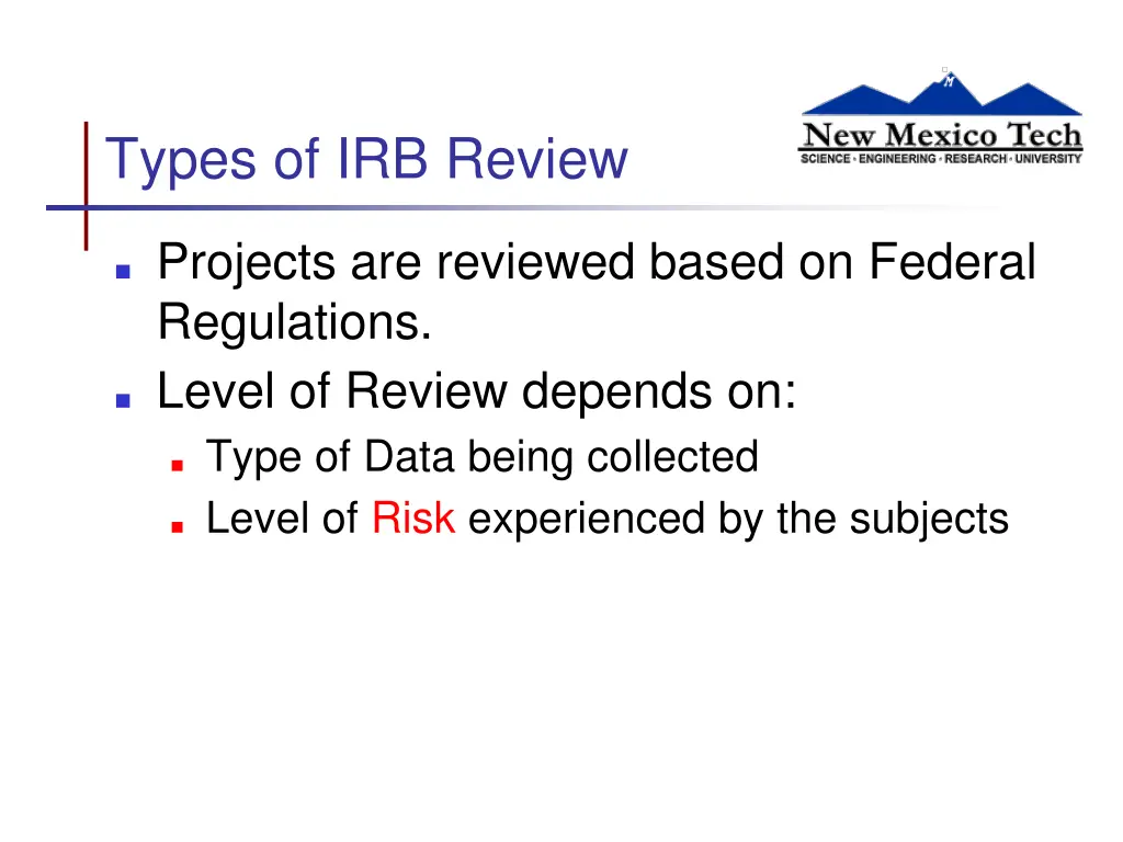 types of irb review