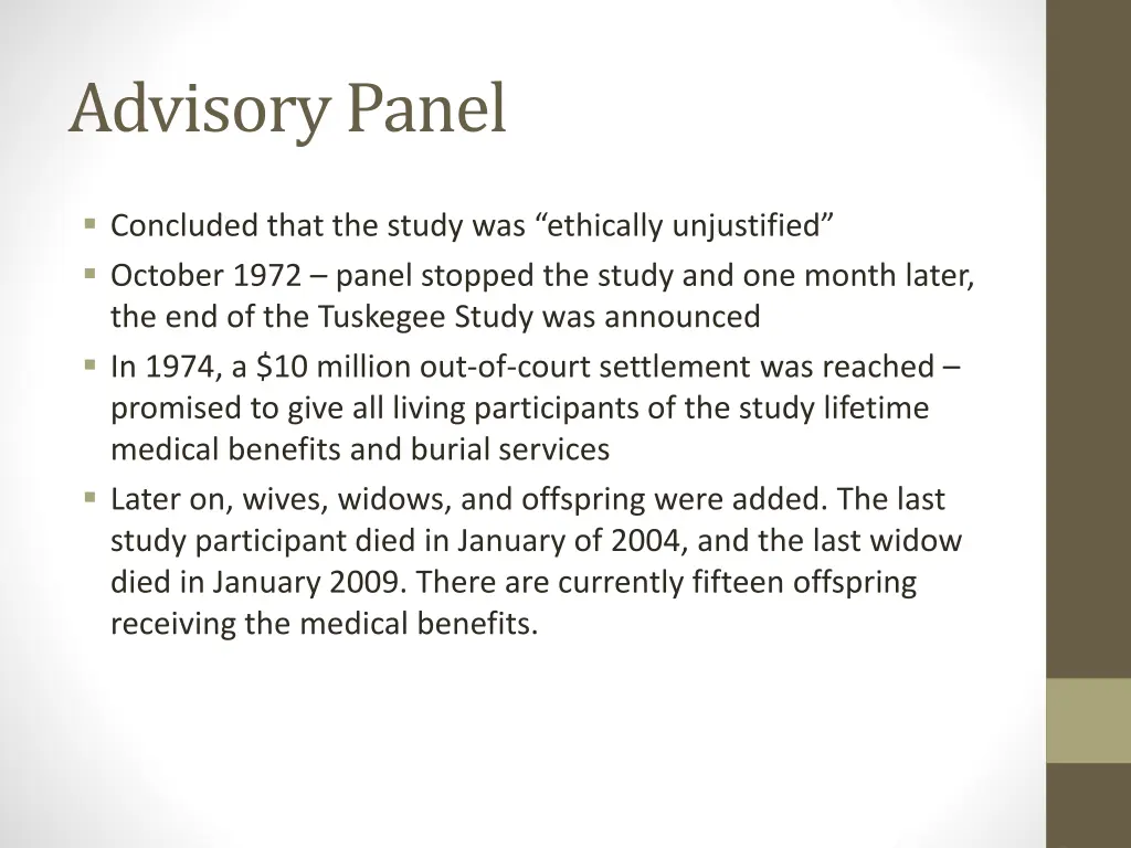 advisory panel