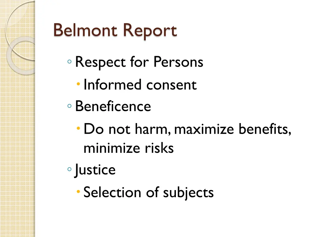 belmont report 1
