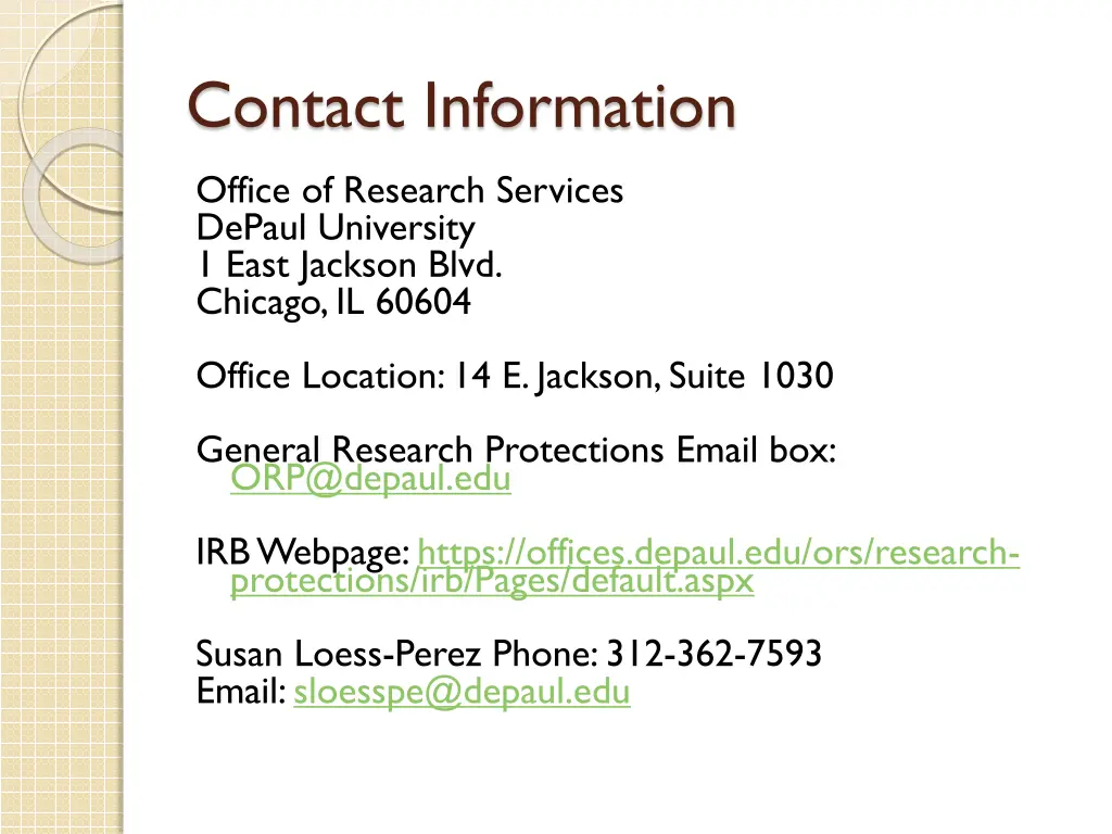 contact information