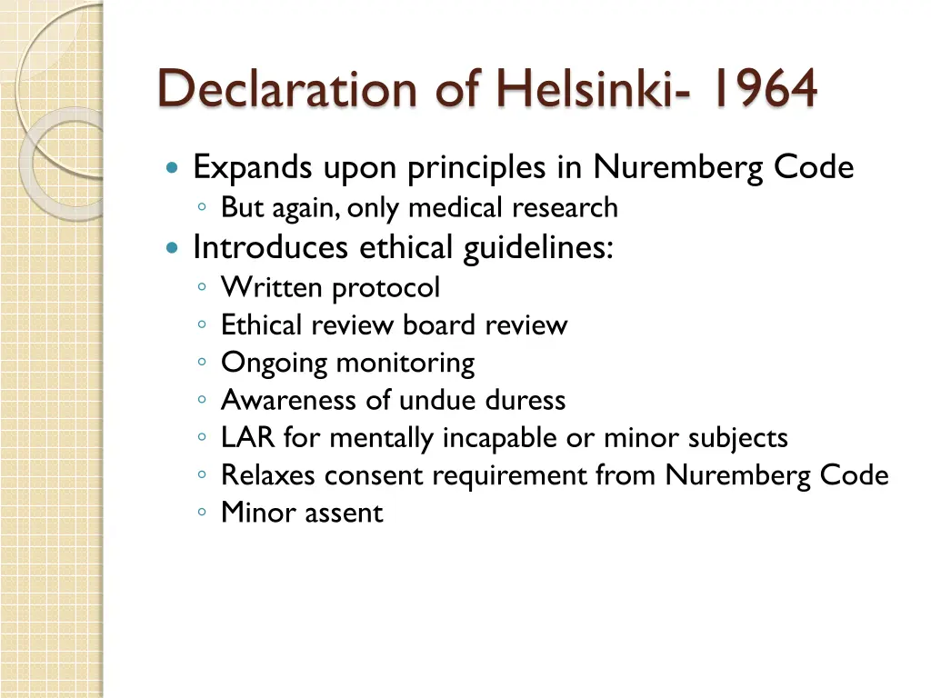 declaration of helsinki 1964