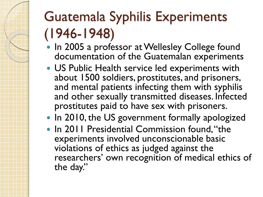 guatemala syphilis experiments 1946 1948 in 2005