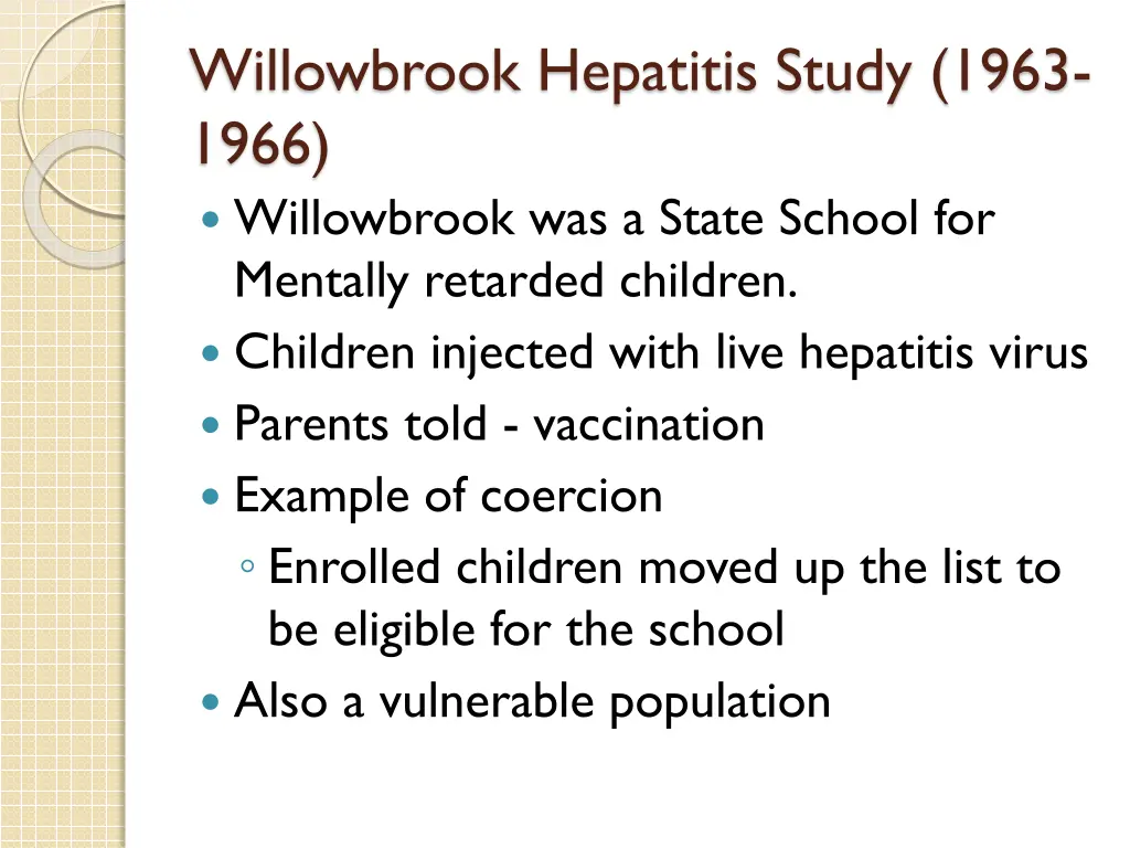willowbrook hepatitis study 1963 1966 willowbrook