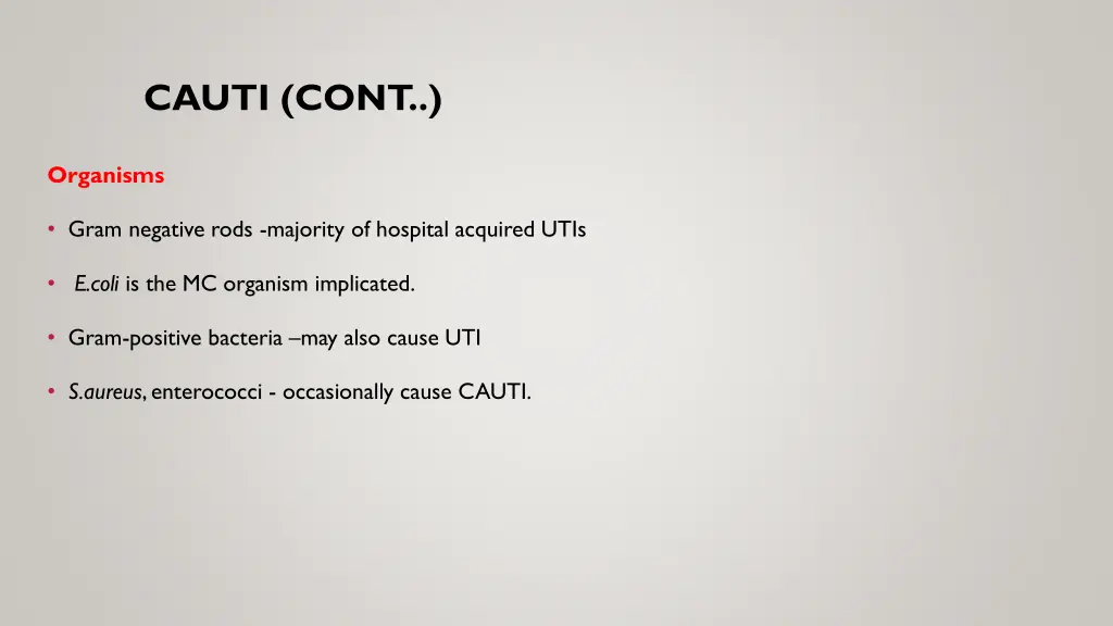cauti cont