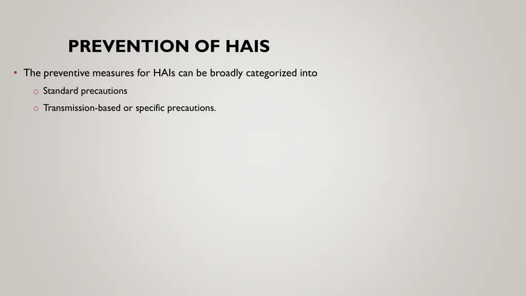 prevention of hais