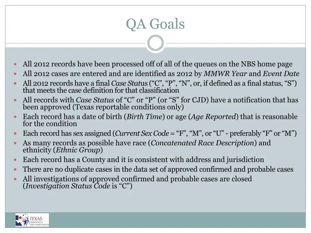 qa goals