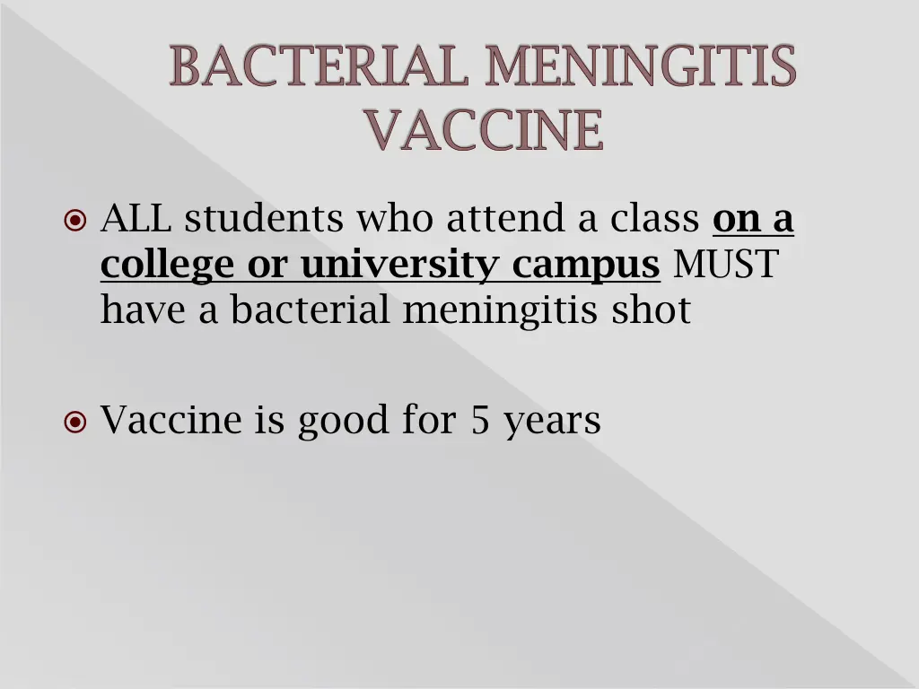 bacterial meningitis vaccine