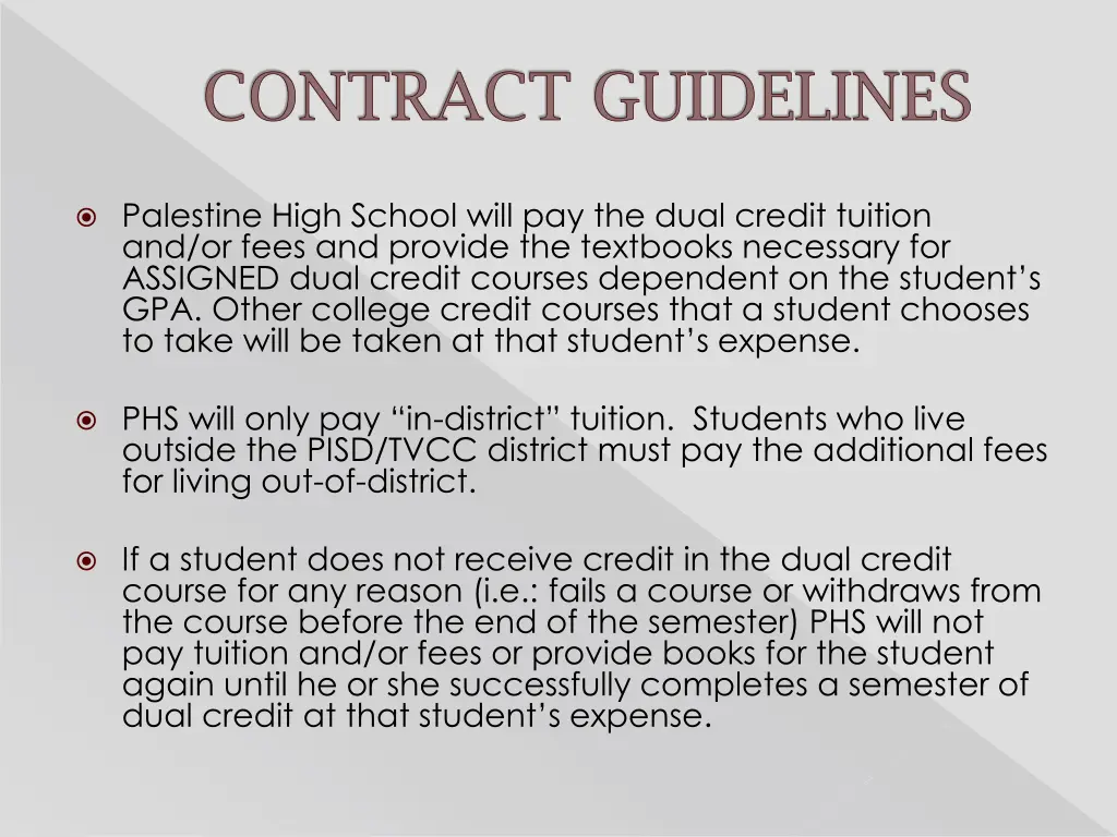 contract guidelines