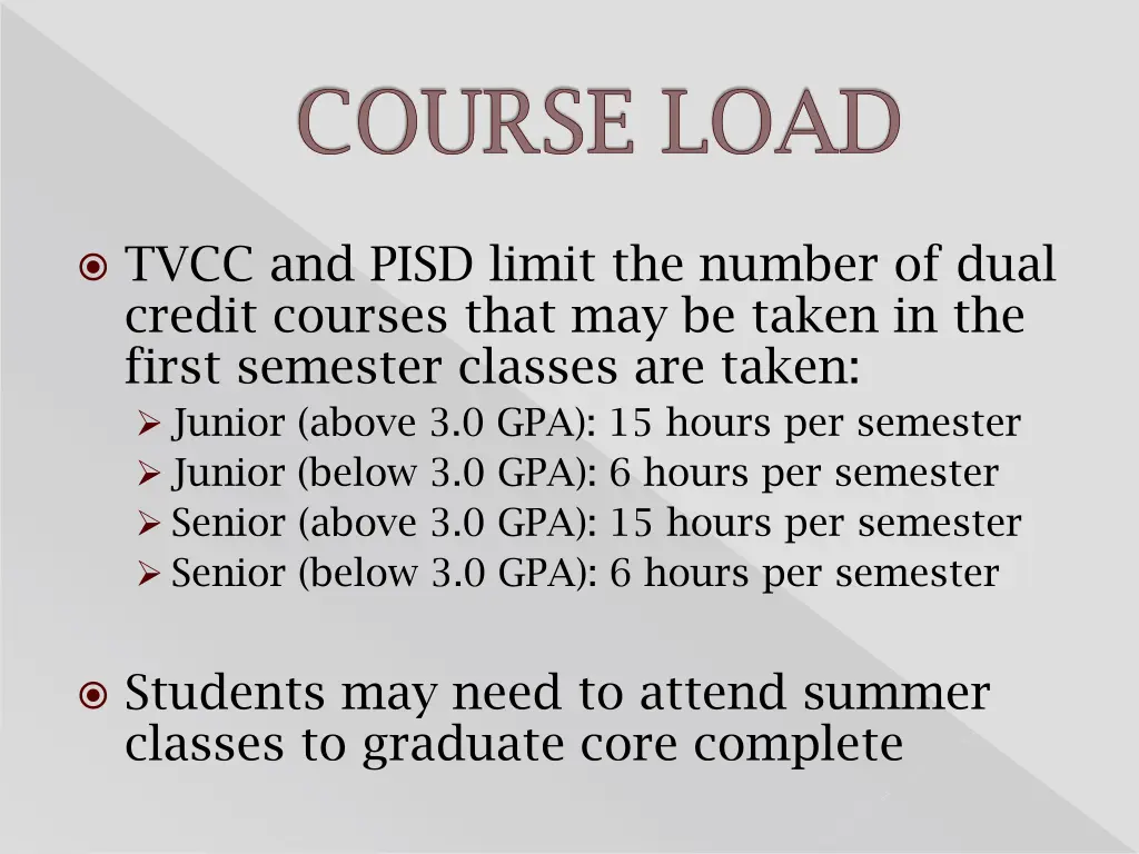 course load