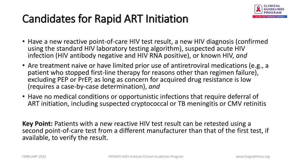 candidates for rapid art initiation candidates
