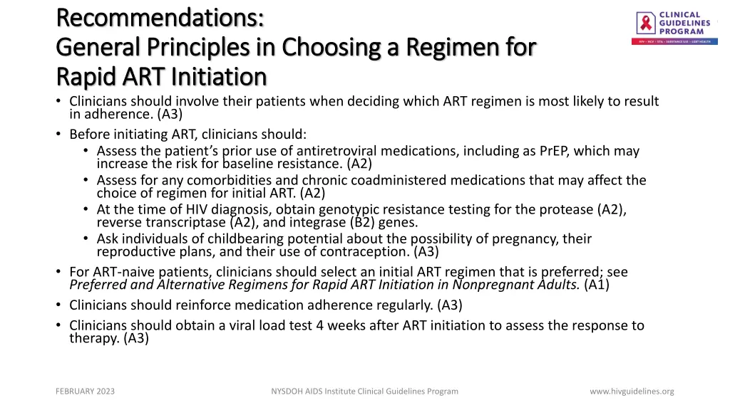 recommendations recommendations general