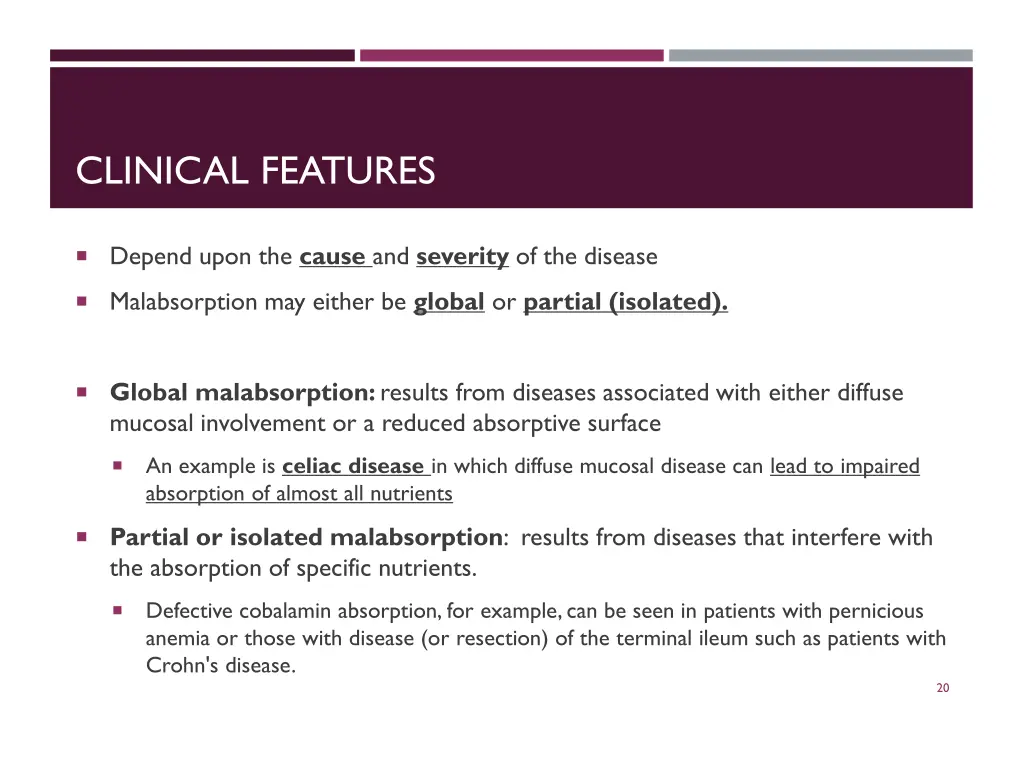 clinical features