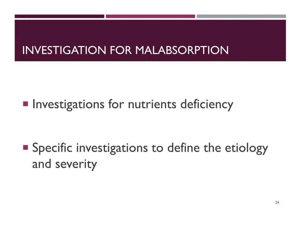 investigation for malabsorption