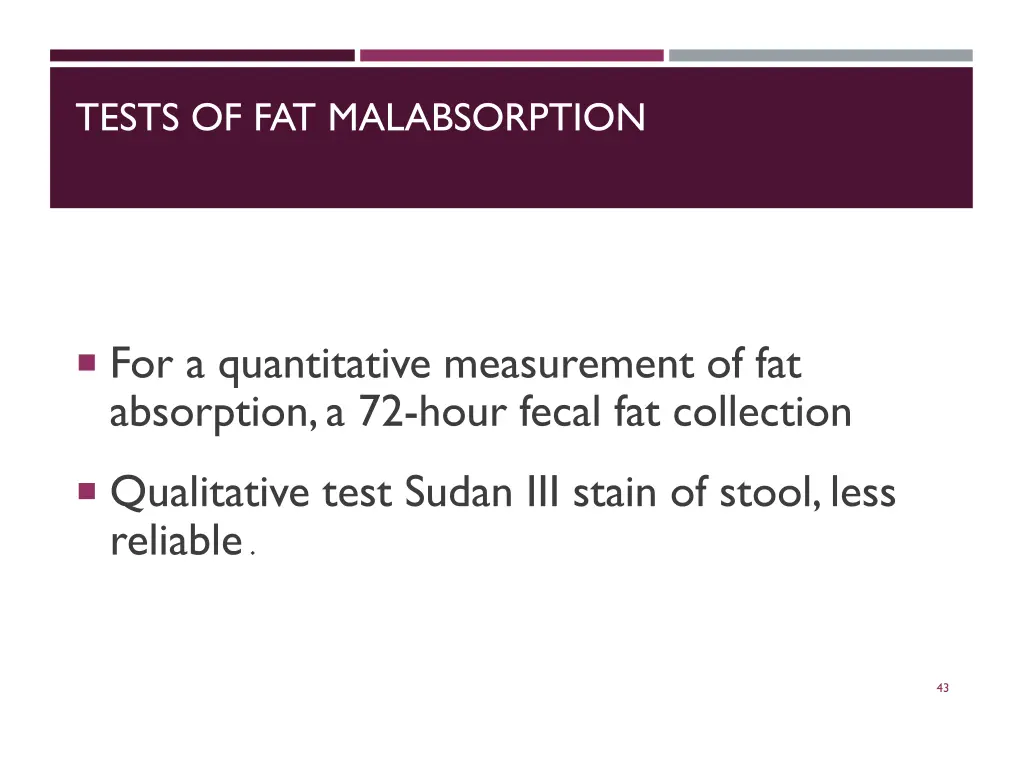 tests of fat malabsorption