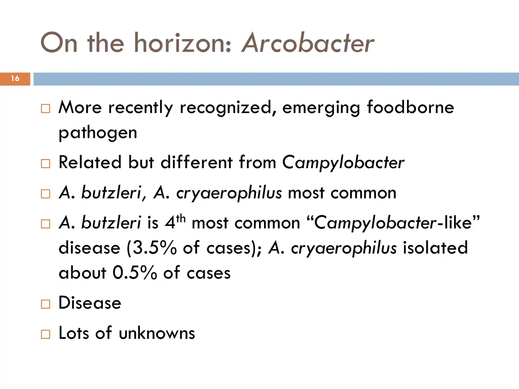 on the horizon arcobacter