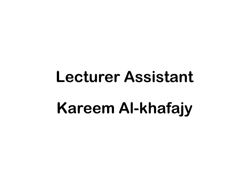 lecturer assistant