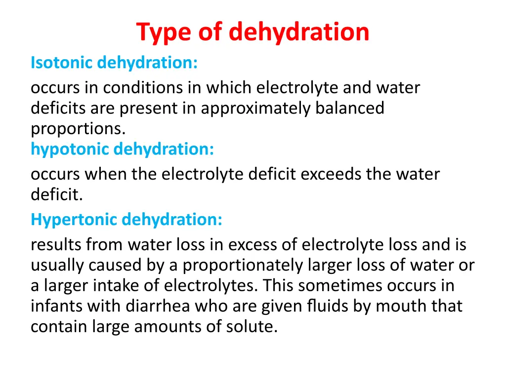 type of dehydration isotonic dehydration occurs
