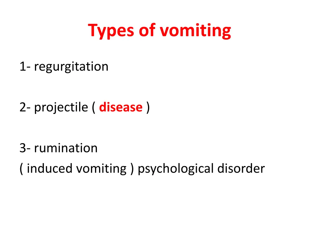 types of vomiting