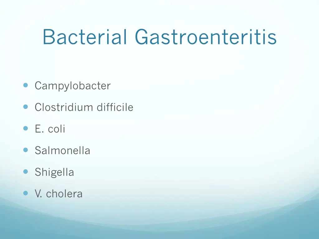 bacterial gastroenteritis
