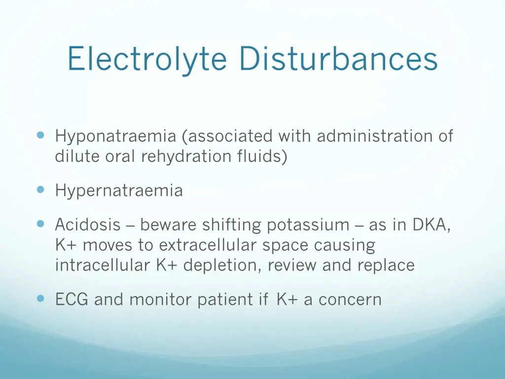 electrolyte disturbances